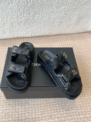 DAD SANDAL IN BLACK CALFSKIN MULE