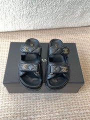 DAD SANDAL IN BLACK CALFSKIN MULE