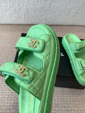 DAD SANDAL IN TEA GREEN CALFSKIN MULE