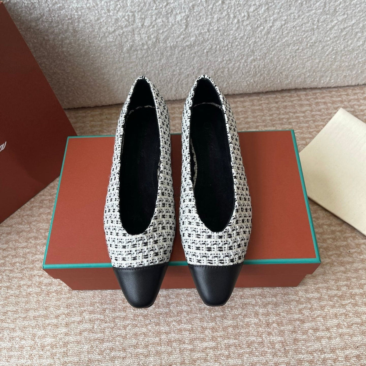 BALLET IN BLACK TWEED MIX LAMBSKIN