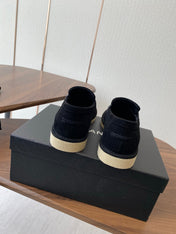 CC LOAFERS IN BLACK SUEDE GOLD HARDWARE