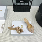 HIGH ADIORABLE MULE IN BISQUE BEIGE FABRIC