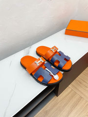 CHYPRE SANDAL LAPIS MIX ORANGE LAMBSKIN WITH H BUCKLE