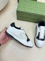 GG INTERLOCKING G SNEAKER BLACK WHITE CALFSKIN AND FABRIC