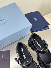 PRADA 25S PLATFORM MARY JANE SHOES IN BLACK CALFSKIN STYLE 3