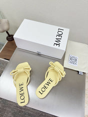 LOEWE 26S FLAMENCO KNOT SANDAL IN BUTTER YELLOW CALFSKIN