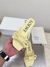 LOEWE 26S FLAMENCO KNOT SANDAL IN BUTTER YELLOW CALFSKIN