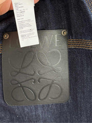 Loewe Pocket Leather Skirt Dark Blue Denim Cotton