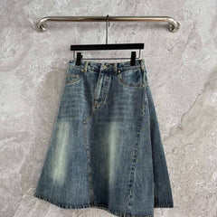 Loewe A-line Skirt Blue Polyester Fiber