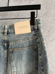 Loewe Waist-burnt Jeans Blue Cotton