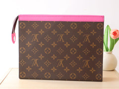 LV 25S POCHETTE VOYAGE 26 IN PONDICHERY PINK MONOGRAM MACASSAR COATED CANVAS