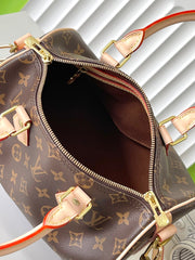 SPEEDY BANDOLIÈRE 25 IN BROWN MONOGRAM CANVAS GOLD HARDWARE
