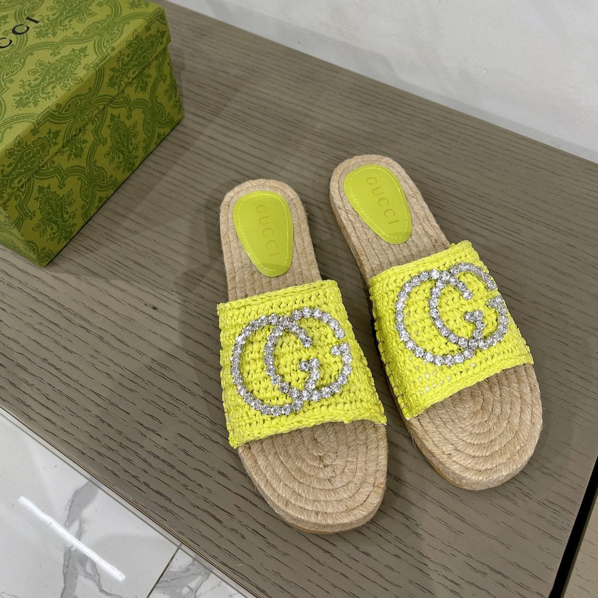 GG INTERLOCKING G ESPADRILLE LEMON FABRIC