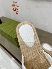 GG INTERLOCKING G ESPADRILLE WHITE FABRIC