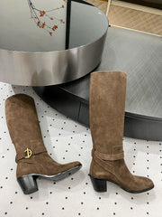 JUSTINE BOOT 6 CM IN CHOCOLATE BROWN SUEDE