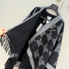 MAX MARA 25S FRINGED KNIT CAPE 163