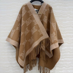 MAX MARA 25S FRINGED KNIT CAPE 166