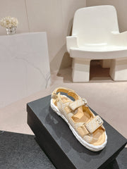 CC DAD SANDALS IN LIGHT YELLOW CALFSKIN