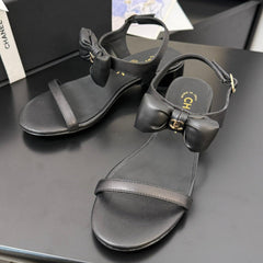 FLAT SANDALS 5 MM IN BLACK CALFSKIN