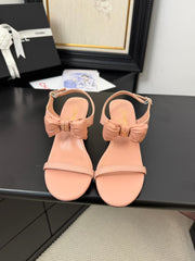 MID HEEL 45 MM SANDALS IN PEACH PINK CALFSKIN