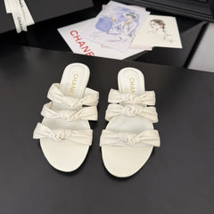 CC 25C Three Strap Mule White Lambskin 233558