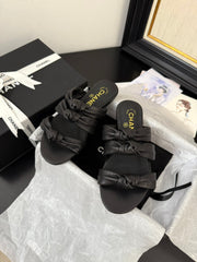 CC 25C Three Strap Mule Black Lambskin 233557