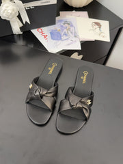 LACE MULE 2 CM IN BLACK LAMBSKIN