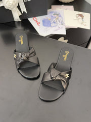 LACE MULE 2 CM IN BLACK LAMBSKIN