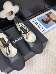 FLAT MARY JANE PUMPS BLACK LAMBSKIN