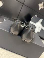 FLAT MARY JANE PUMPS BLACK LAMBSKIN