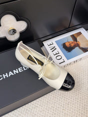 MARY JANE PUMPS 55 MM IN WHITE MIX BLACK LAMBSKIN