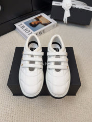 SNEAKERS WITH THREE STRAPS IN WHITE CALFSKIN