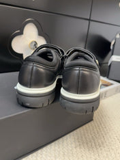 SNEAKERS WITH THREE STRAPS IN BLACK CALFSKIN