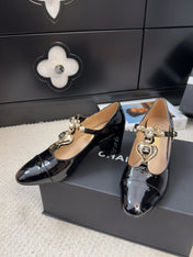 MARY JANE SHOES IN BLACK PATENT CALFSKIN 55 MM