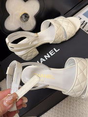 25C Sandal 45mm Open Heel White Lambskin 233492