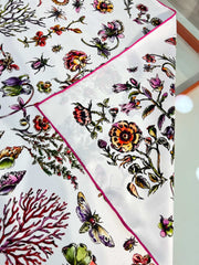 DIOR REVERSIBLE PRINTED SQUARE SCARF 90 CM IN WHITE SILK 7735868