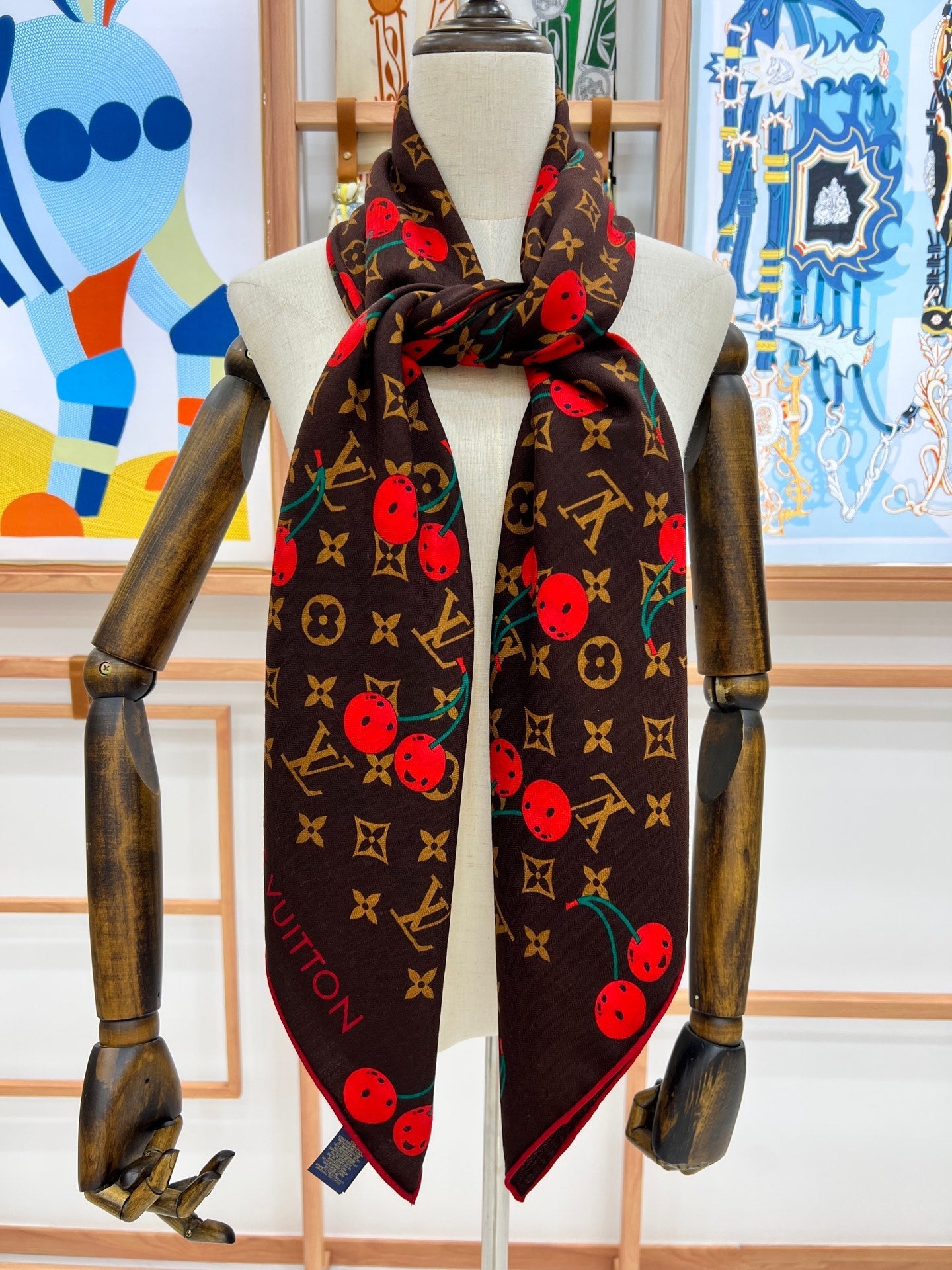 LV SCARF 135 CM IN WOOL MIX SILK 735873