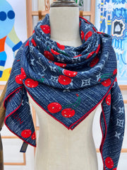 LV SCARF 135 CM IN WOOL MIX SILK 735872