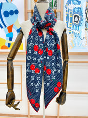 LV SCARF 135 CM IN WOOL MIX SILK 735872