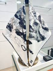 CHANEL 25S SCARF 90 IN SILK 735865