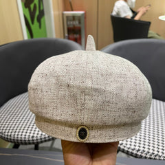 BERET HAT IN BEIGE FABRIC 420943