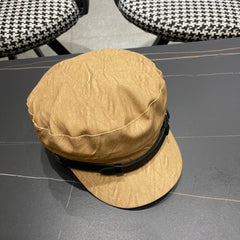 BAKER BOY CAP IN PEANUT BROWN CALFSKIN 420948
