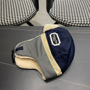 TRAPPER HAT IN DENIM BLUE SUEDE AND RABBIT FUR 439535
