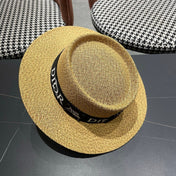 DIOR 26S LOGO STRAW BOATER HAT STYLE 21