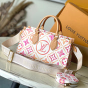 ONTHEGO EAST WEST 25 IN CORAL MONOGRAM TILES CANVAS