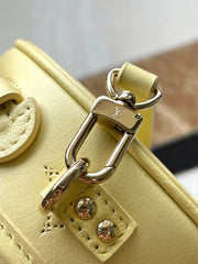 MINI BOITE CHAPEAU 13 IN BANANA YELLOW MONOGRAM PERFORATED CALFSKIN