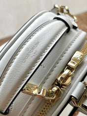 MINI BOITE CHAPEAU 13 IN WHITE MONOGRAM PERFORATED CALFSKIN