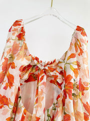 LANTERN SLEEVE MINI DRESS 25S IN SILK 266357