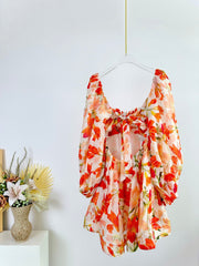 LANTERN SLEEVE MINI DRESS 25S IN SILK 266357