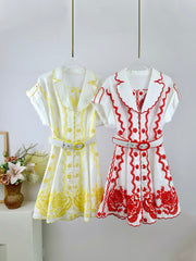 ZIMMERMANN EMBROIDERED SHORT-SLEEVE MINI DRESS 270269